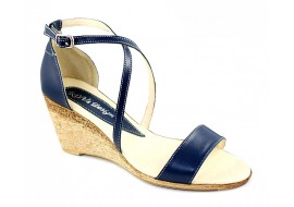 Sandale dama din piele naturala bleumarin - S7BLU
